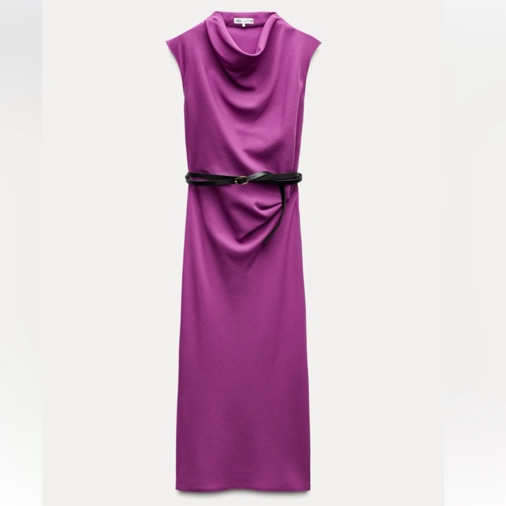 New with tags! Zara belted purple dress